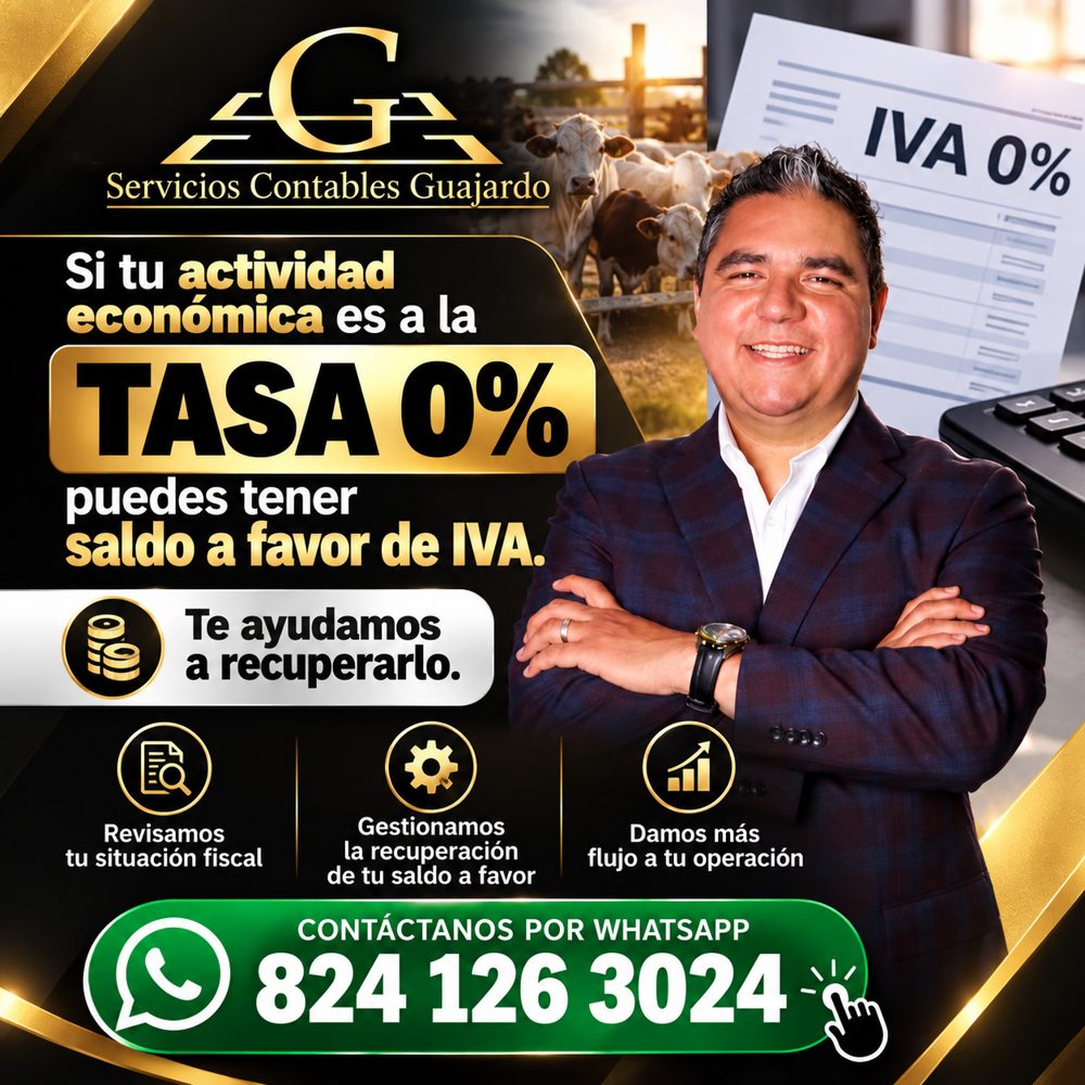 Publicación: saldo a favor de IVA para actividades a tasa 0%